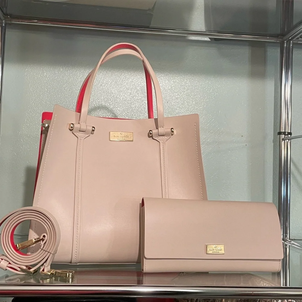 Elodie satchel/crossbody cream/hot pink - Picture 3 of 14